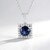 Collier en argent et Saphir étoilé bleu