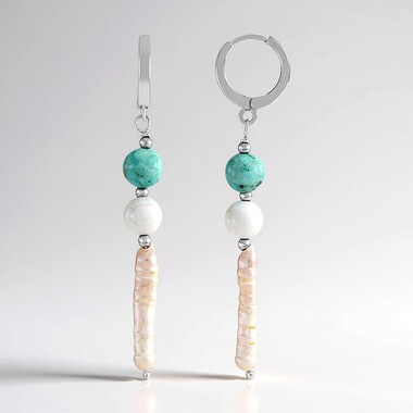 White Freshwater Pearl Silver Earrings (Riya)