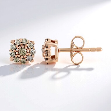 Pendientes en plata con Diamante chocolate I2