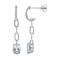 Boucles d'oreilles en or et Aigue-Marine du Brésil AAA (CIRARI)