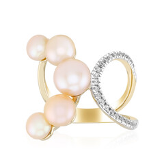 Peach Freshwater Pearl Silver Ring (TPC)