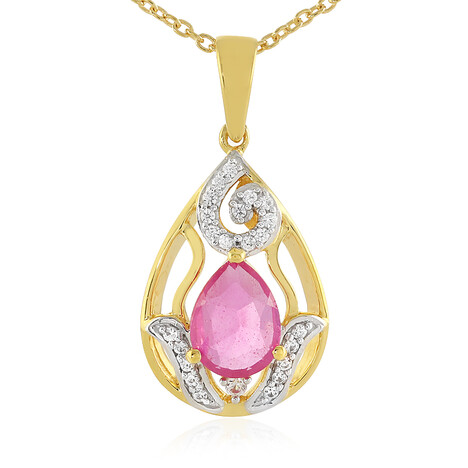 Collana in argento con Zaffiro Rosa del Madagascar