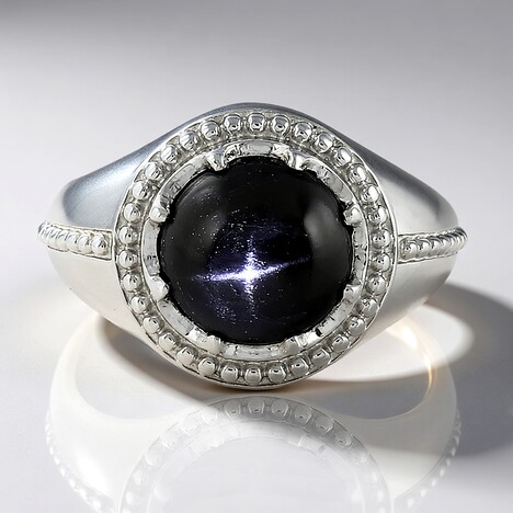Anello in argento con Diopside Stellato d'India