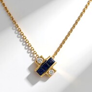 Collar en oro con Zafiro azul Ceylon (CIRARI)