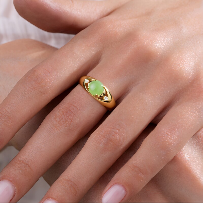 Kaiserlicher Chrysopras-Silberring