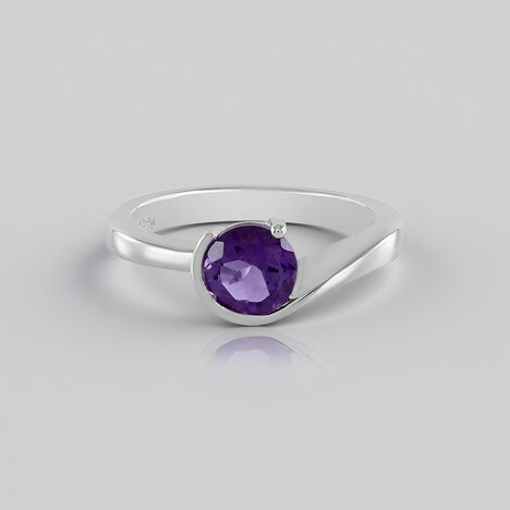 Anello in argento con Ametista Zambiana