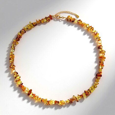 Collana in argento con Ambra Baltica Cognac
