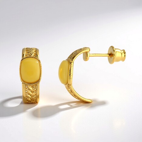 Orecchini in argento con Ambra Milky Baltica (dagen)