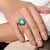 Anillo en plata con Turquesa azul del Mohave Kingman (Jones Lee)