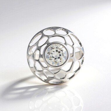 Zawieszka ze srebra platynowanego - Topaz biały (MONOSONO COLLECTION)