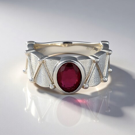 Anello in argento con Rubino del Madagascar (de Melo)