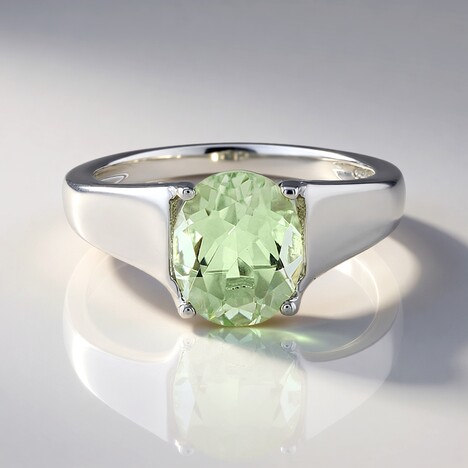 Anello in argento con Ametista Verde