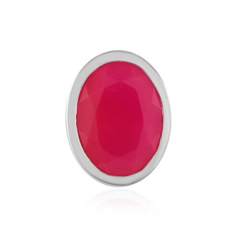Zilveren hanger met een roze chalcedon (MONOSONO COLLECTION)