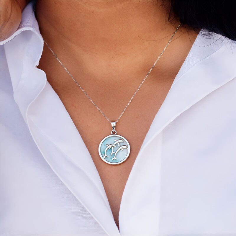 Larimar-Silberanhänger