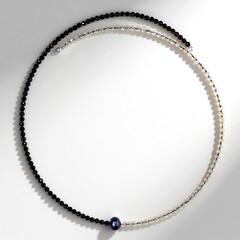 Collana rigida in acciaio con Spinello Nero (Riya)