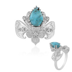 Blauer Kingman Mohave-Türkis-Silberring