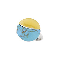Zilveren ring met een turkoois