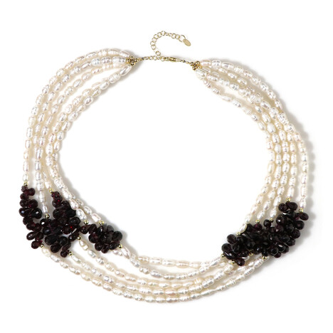 Collar en plata con Perla blanca Freshwater (Riya)