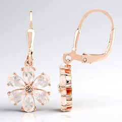 Orecchini in argento con Quarzo Rosa