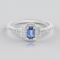 Anello in argento con Zaffiro Ceylon Blu (non riscaldato)