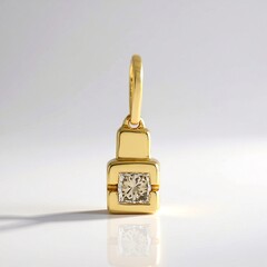 Ciondolo in argento con Diamante Champagne I2
