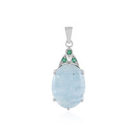 Pendentif en argent et Aigue-marine du Brésil (Adela Silber)