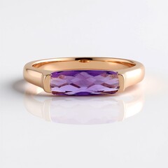 Anello in argento con Ametista Zambiana