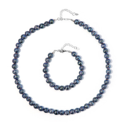 Parure in argento con Lava Blu