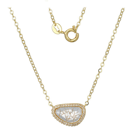 Weißer Quarz-Silbercollier