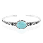 Kingman Blue Mojave Turquoise Silver Bangle (Jones Lee)