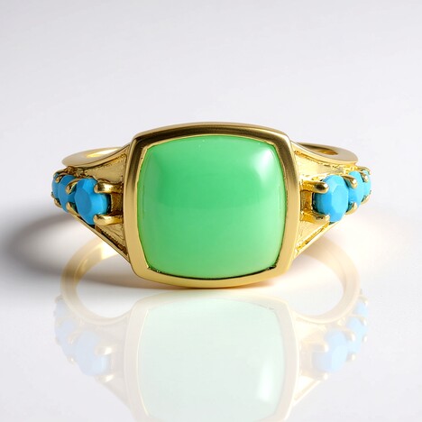Bague en argent et Chrysoprase (KM by Juwelo)
