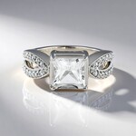 Anello in argento con Quarzo Bianco