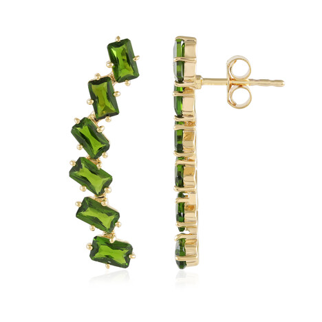 Orecchini in argento con Diopside Russo