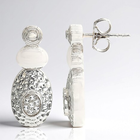 Orecchini in argento con Topazio Bianco (MONOSONO COLLECTION)