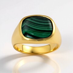 Anello in argento con Malachite (Adela Silber)