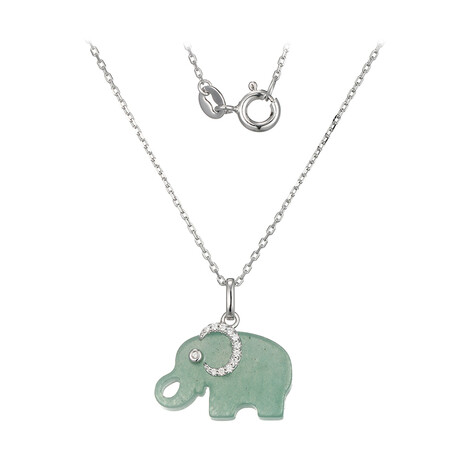 Grüner Aventurin-Silberhalskette