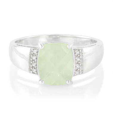 Anello da uomo in argento con Prehnite