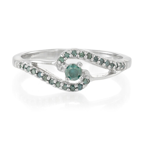 Anello placcato in platino con Diamante Fancy