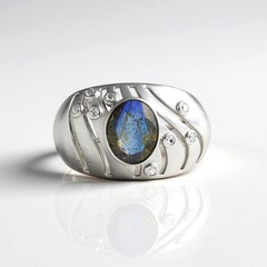 Anello in argento con Labradorite