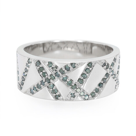 Königsblauer Diamant-Silberring