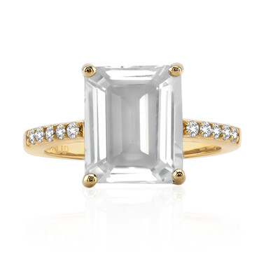Anillo en plata con Topacio blanco