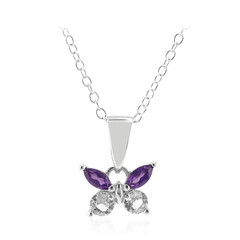 Collier en argent et Améthyste de Zambie