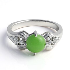 Anello in argento con Crisoprasio Imperiale