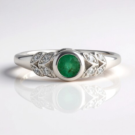 Anello in argento con Smeraldo Colombiano