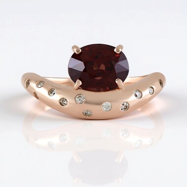 Anillo en plata con Zircón rosado (Adela Silber)