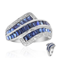 Anello in oro con Zaffiro Ceylon Blu