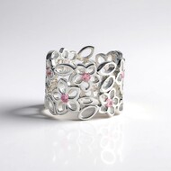 Zilveren ring met Nigeriaanse roze toermalijnen