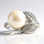 Anello in argento con Perla d'Acqua Dolce Bianca (TPC)