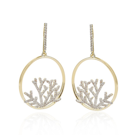 Zirkon-Silberohrringe