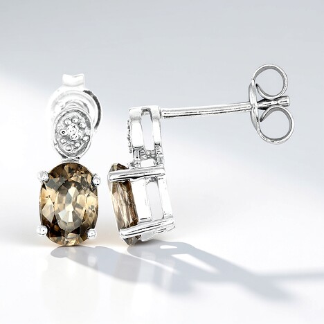 Orecchini in argento con Zircone Cannella